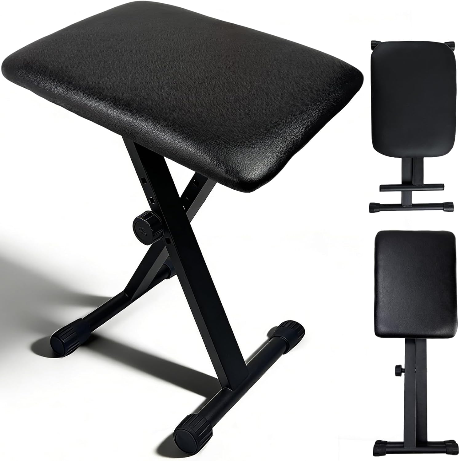 Keyboard Bench X-Style Height Adjustable 16-20in Padded Cushion Piano Stool Bench Keyboard Chair for Keyboards Piano. (Thin Version) - Image 7