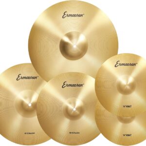 Cymbal Pack, 5 Pieces Drum Cymbals Set,14" Hi Hat Cymbals, 16" Crash and 18" Crash Cymbals, 20" Ride Cymbals for Drums Set